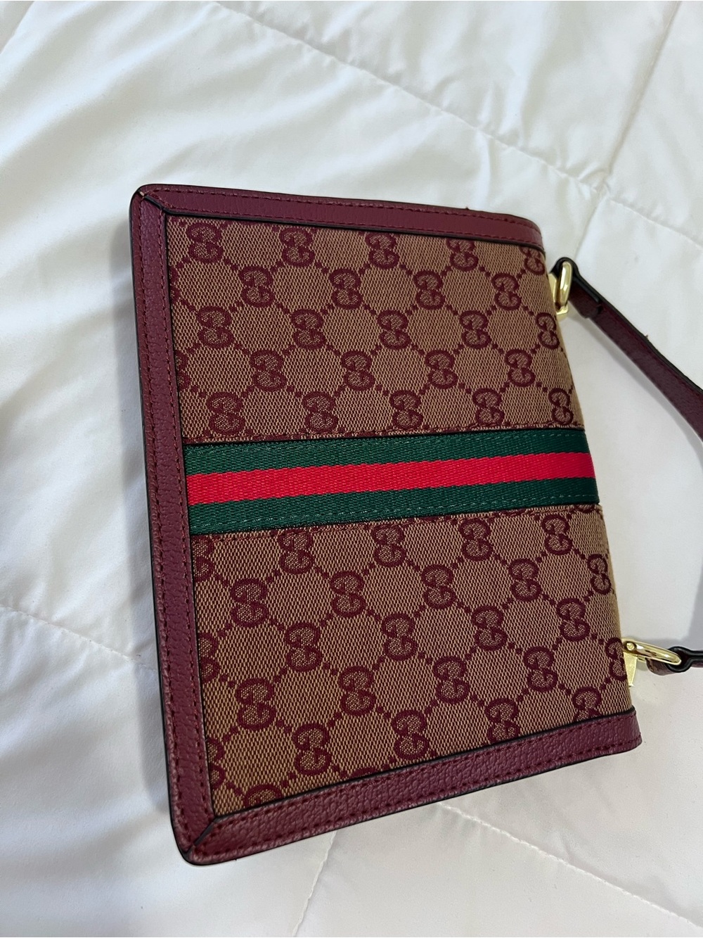 Burgundy logo G small bag - Picture 4 of 9